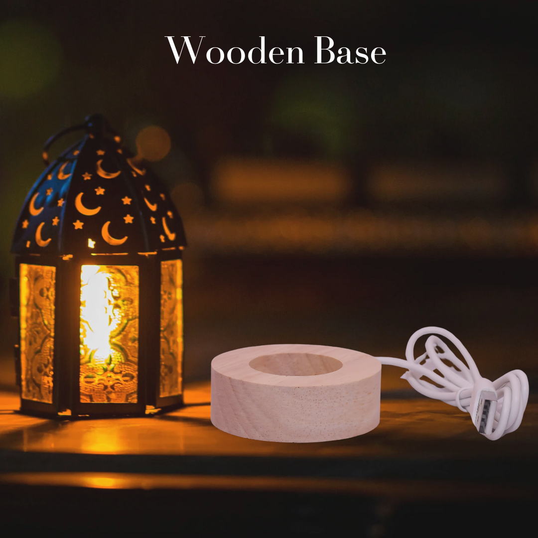 Crystal Ball Night Light 2 Inch Glass Ball Night LED Lamp with Wooden Base