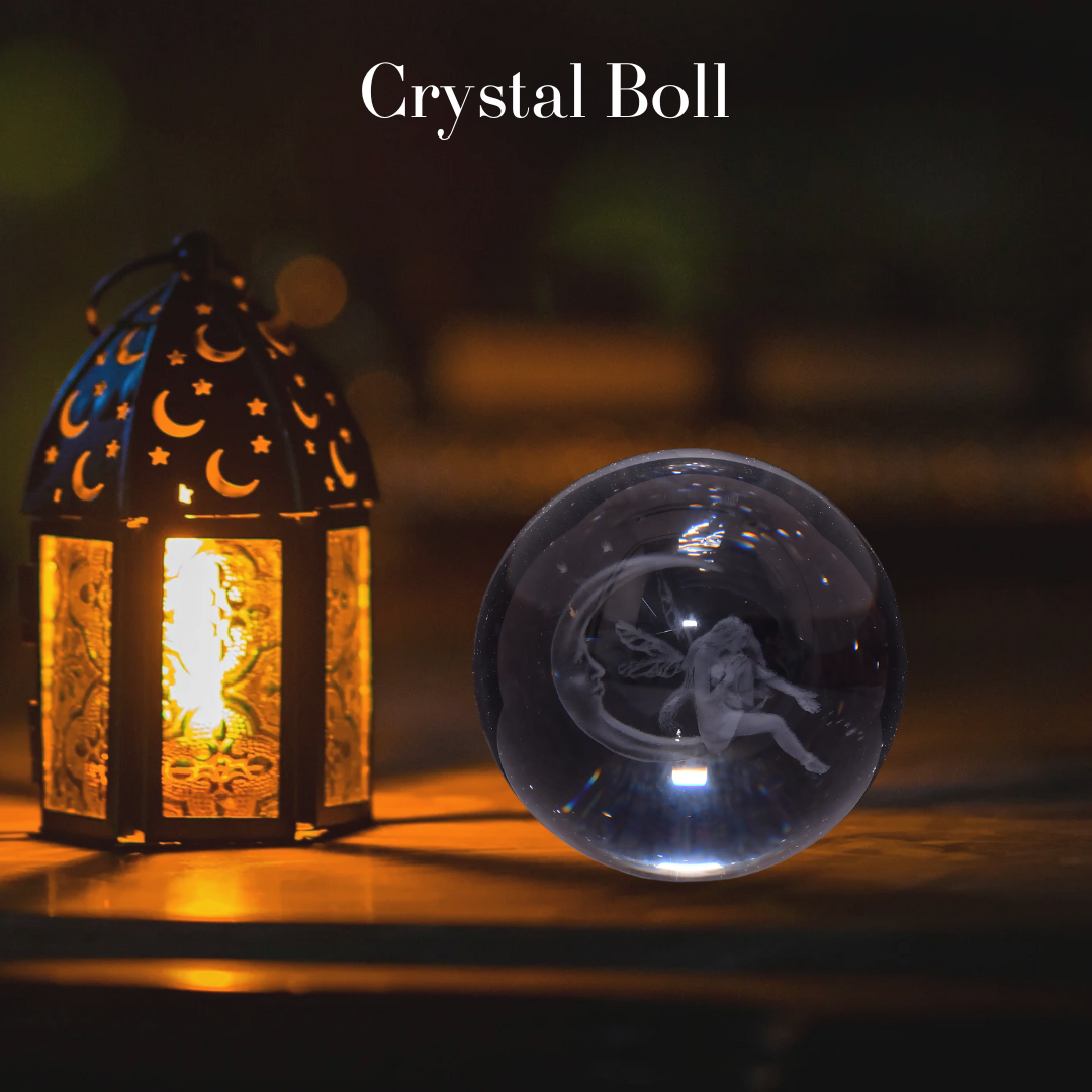Crystal Ball Night Light 2.4 Inch Glass Ball Night LED Lamp with Wooden Base